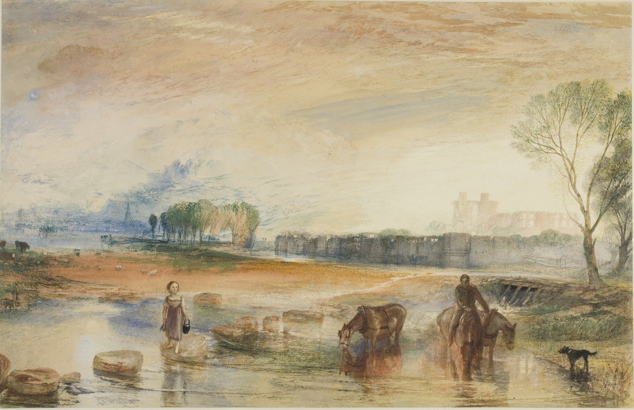Solnedgang og måneoppgang av Joseph Mallord William Turner