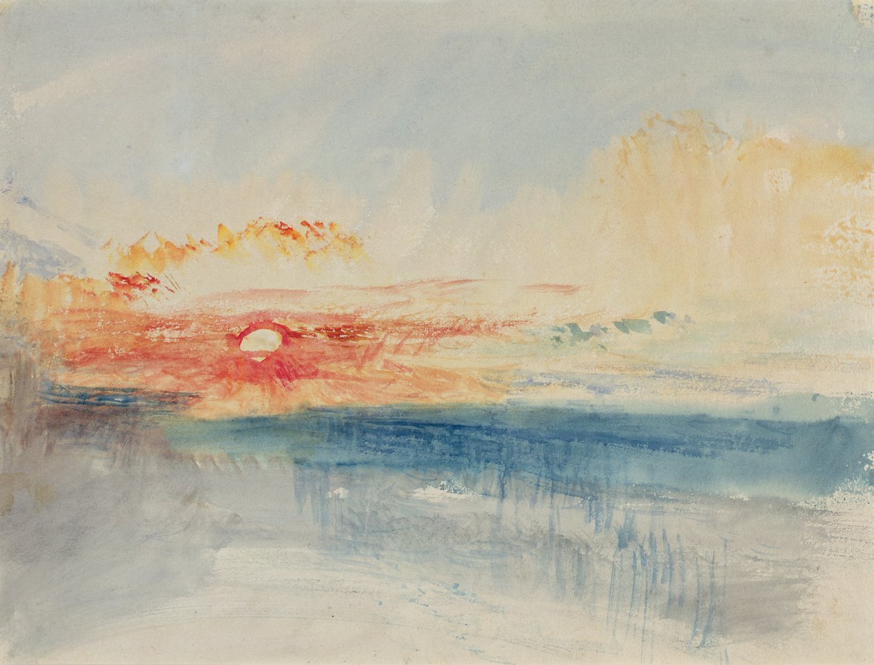 Solnedgang, ca. 1845 (akvarell på papir) av Joseph Mallord William Turner