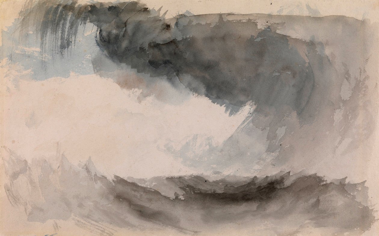 ""Tempete en mer"" (En storm på havet) Aquarelle de Joseph Mallord William Turner (1775-1851) Dim 18,4x29,3 cm Privat samling av Joseph Mallord William Turner