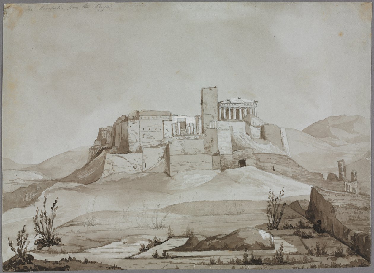 Akropolis fra Pnyx, Athen, Hellas. av Joseph Mallord William Turner