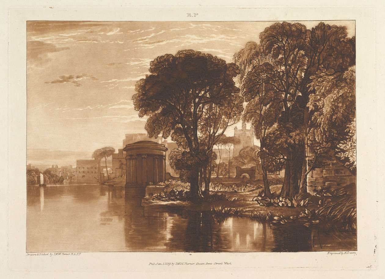 The Alcove, Isleworth Liber Studiorum, del XIII, plate 63, 1. januar 1819. av Joseph Mallord William Turner