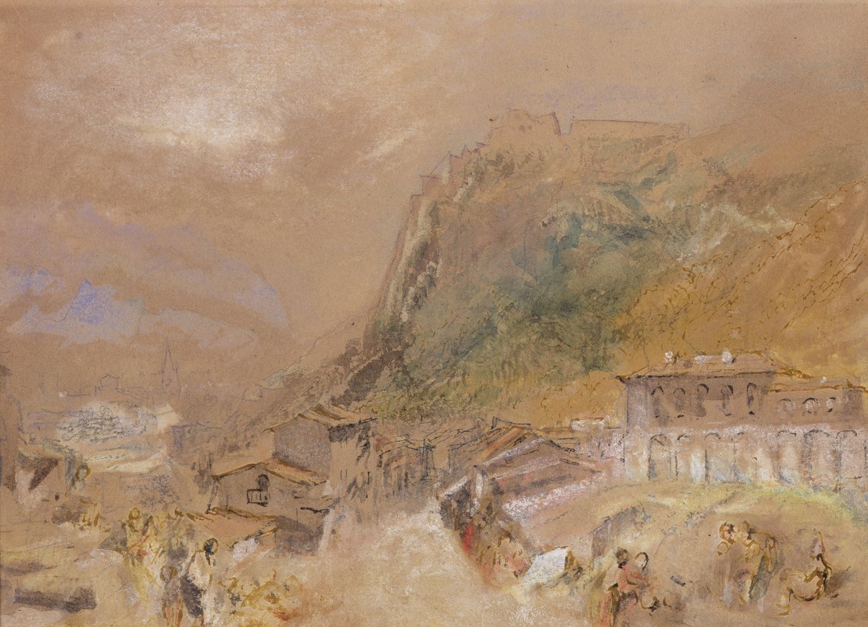 Bastillen i Grenoble, fra landsbyen La Tronche, ca. 1836 (akvarell på papir) av Joseph Mallord William Turner