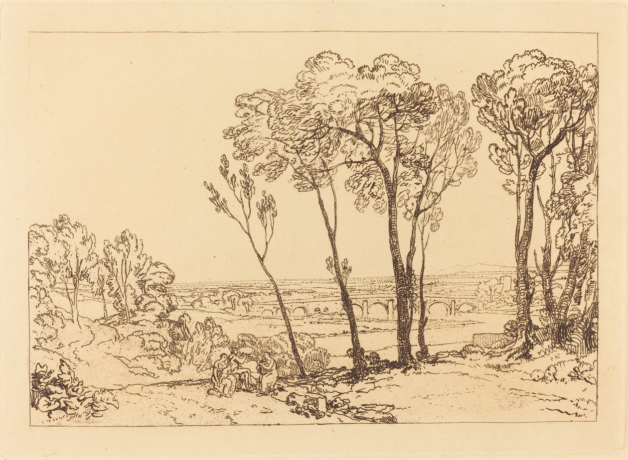 Broen i mellomdistanse av Joseph Mallord William Turner