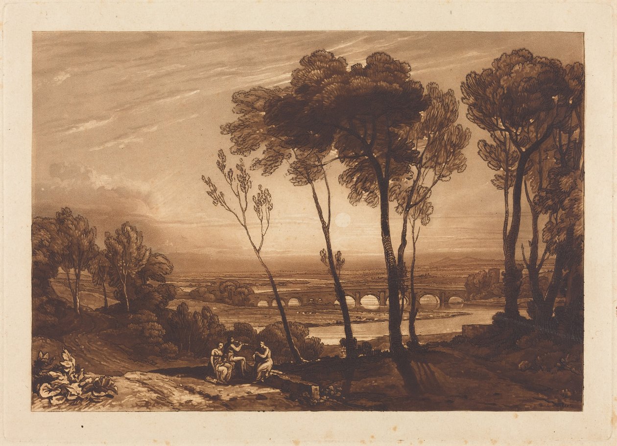 Broen i mellomgrunnen av Joseph Mallord William Turner