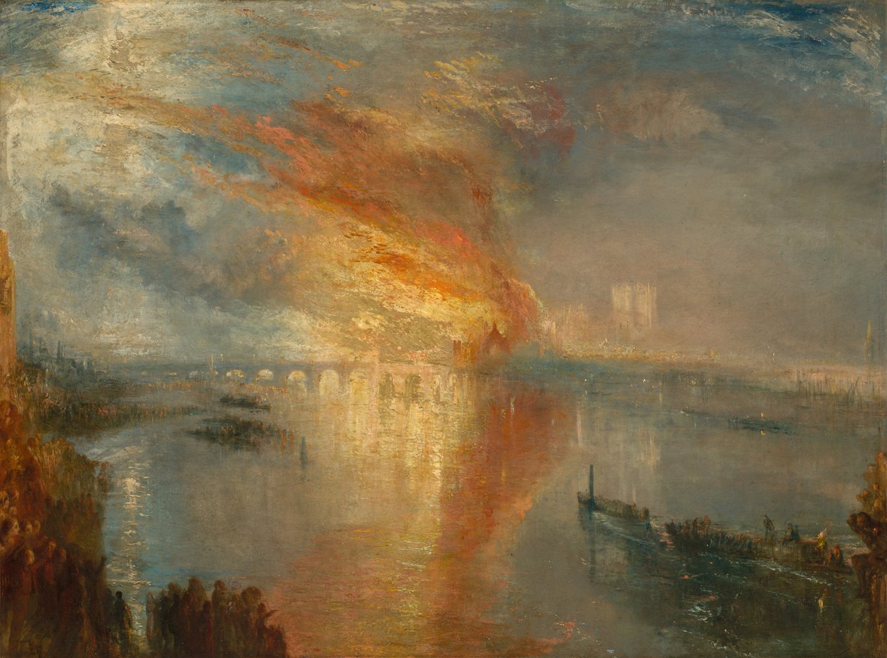The Burning of the Houses of Lords and Commons, 16. oktober 1834 av Joseph Mallord William Turner
