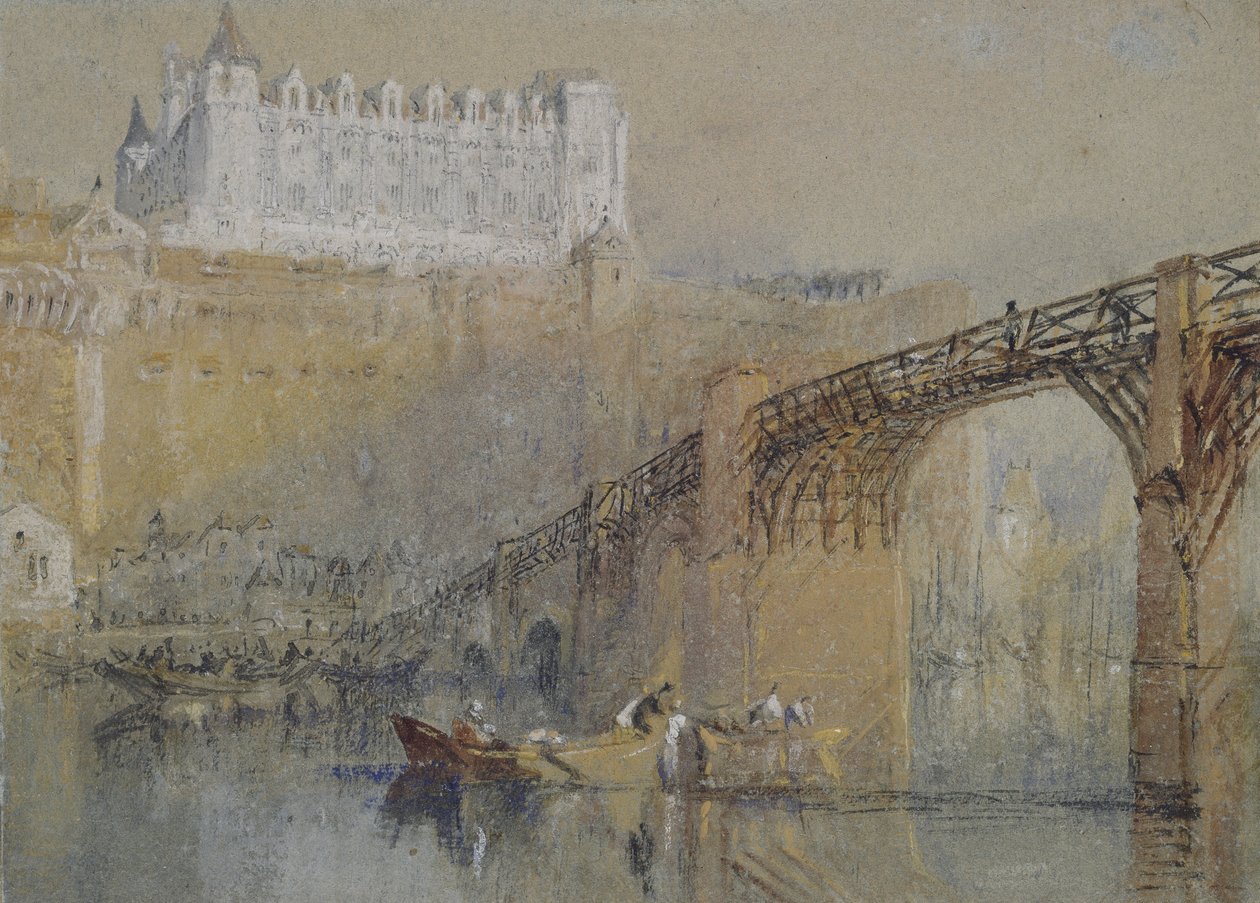 Château of Amboise, ca. 1830 (akvarell med kroppsfarge og penn og svart blekk) av Joseph Mallord William Turner