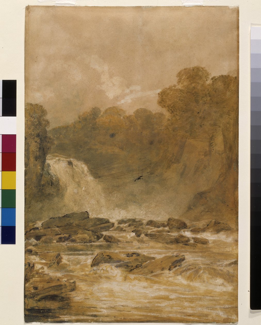 The Fall Of The Clyde (blekkvasker på hvitt papir) av Joseph Mallord William Turner