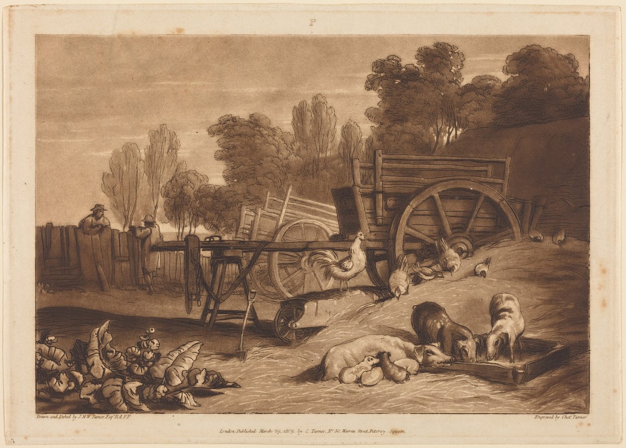 Bondegården med hanen av Joseph Mallord William Turner
