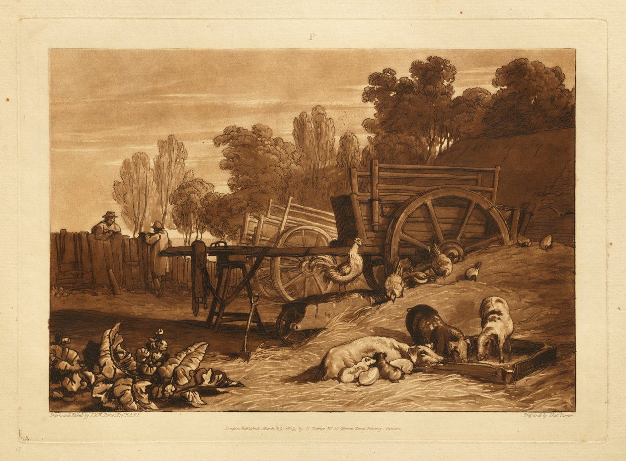 Bondegården med hanen av Joseph Mallord William Turner