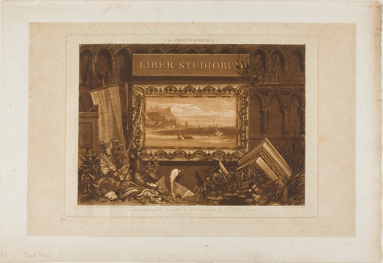 Frontispicen til studieboken av Joseph Mallord William Turner