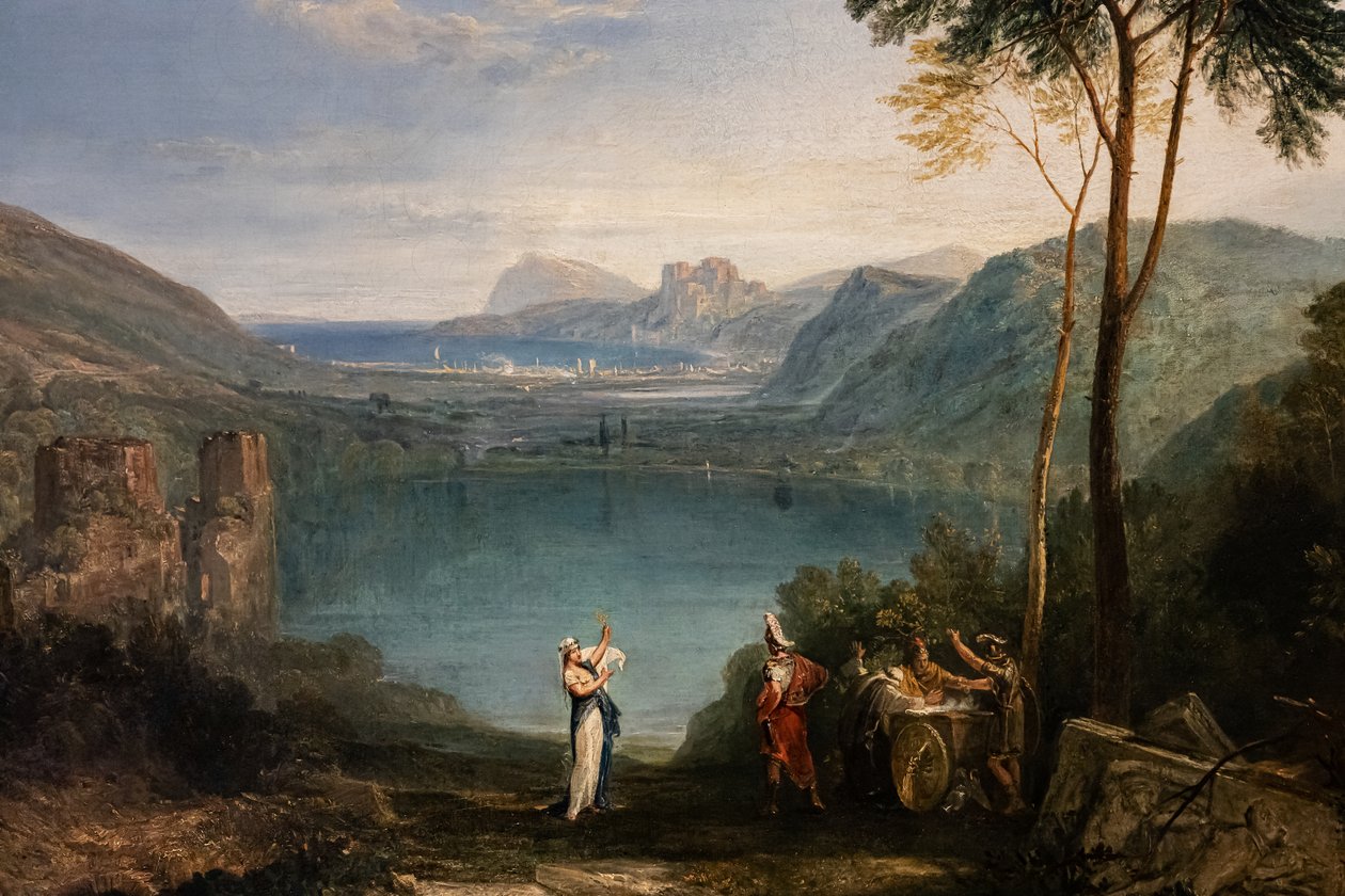 Lake of Avernus, Aeneas, Cumaean Sybil, detalj av Joseph Mallord William Turner