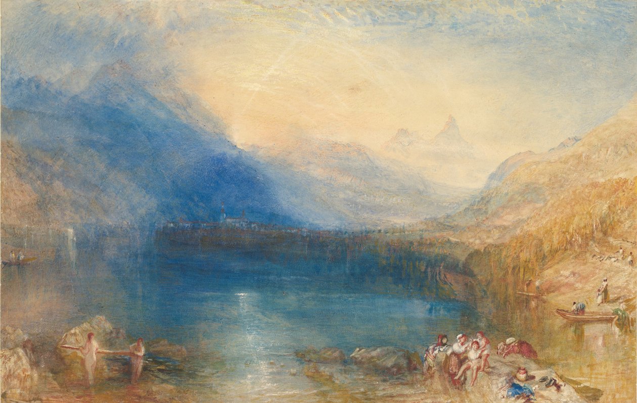 The Lake of Zug, 1843 (wc over grafitt) av Joseph Mallord William Turner