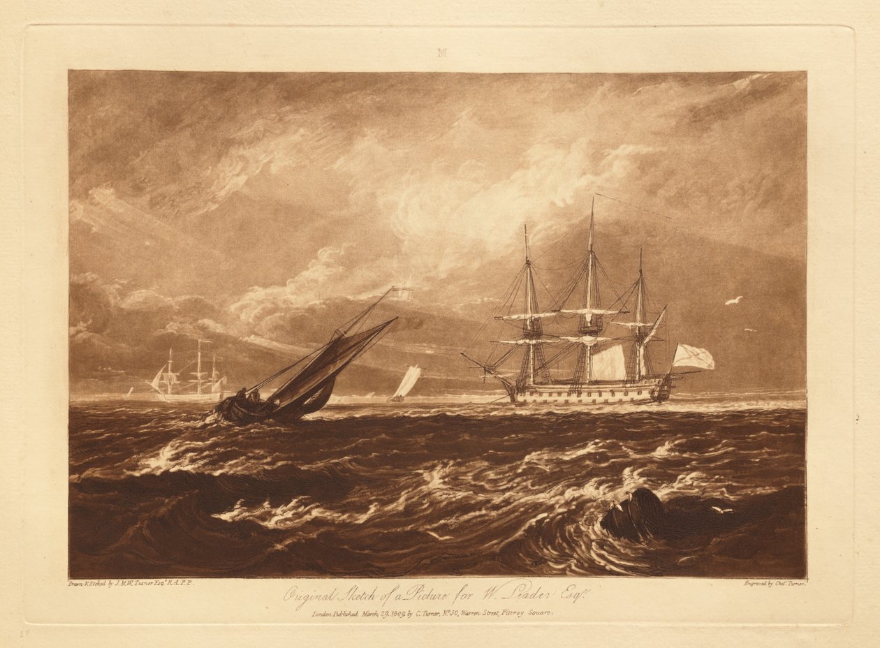 Sjøstykket Leader av Joseph Mallord William Turner
