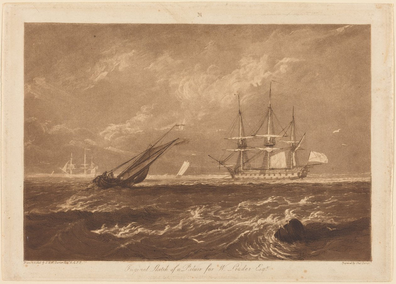 Sjøstykket Leader av Joseph Mallord William Turner