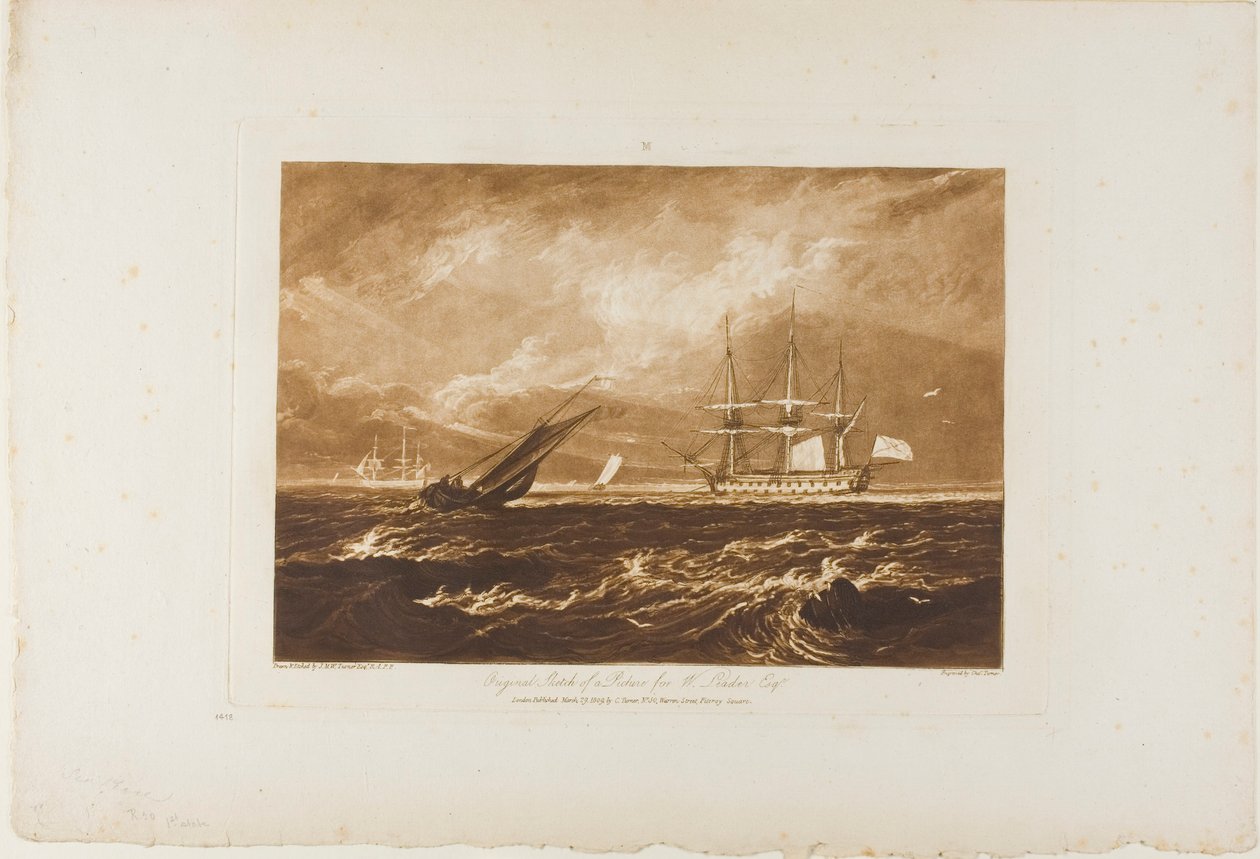 The Leader Sea Piece, plate 20 fra Liber Studiorum av Joseph Mallord William Turner