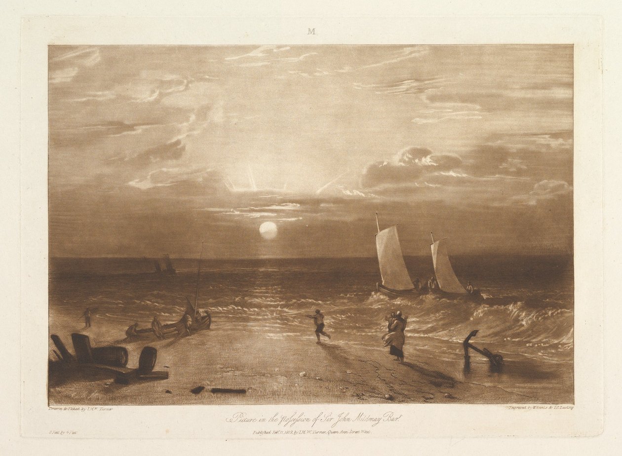 The Mildmay Sea-Piece Liber Studiorum, del VIII, plate 40, 11. februar 1812. av Joseph Mallord William Turner
