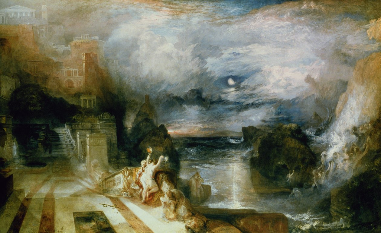 Avskjeden mellom helten og Leander av Joseph Mallord William Turner