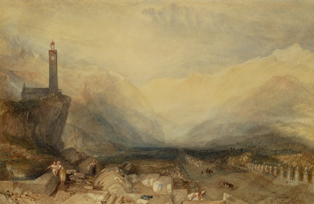 The Splugen Pass (blyant og akvarell) av Joseph Mallord William Turner