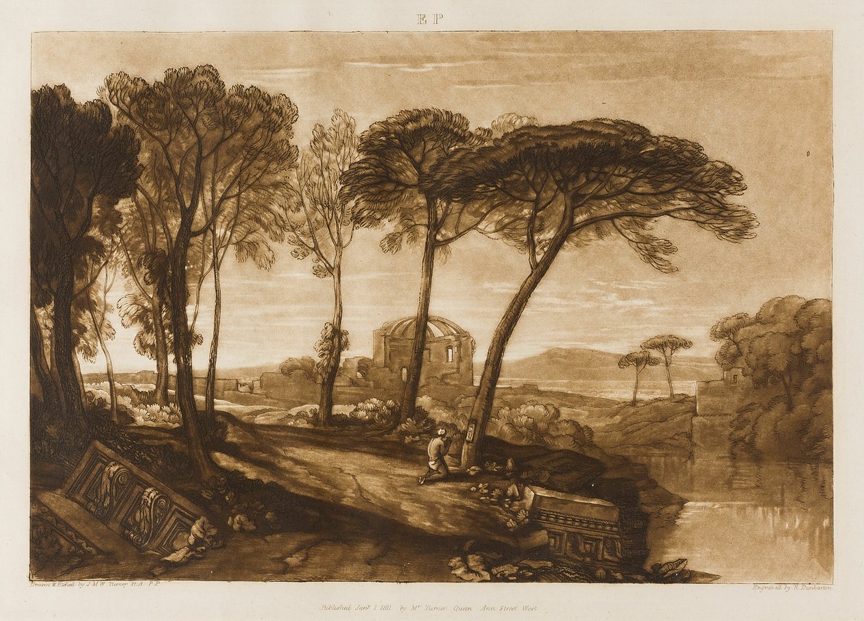 Temple of Minerva Medica, plate 23 fra Liber Studiorum av Joseph Mallord William Turner