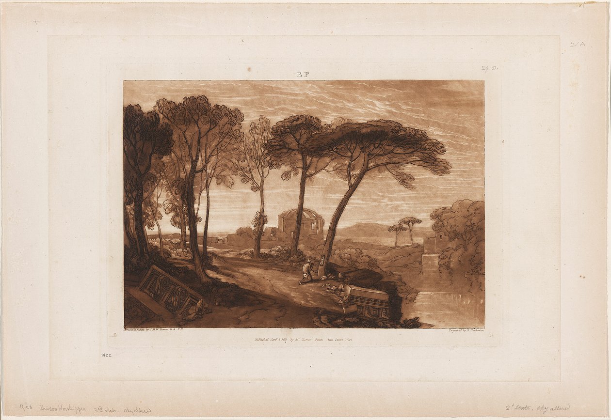 Temple of Minerva Medica, plate 23 fra Liber Studiorum av Joseph Mallord William Turner