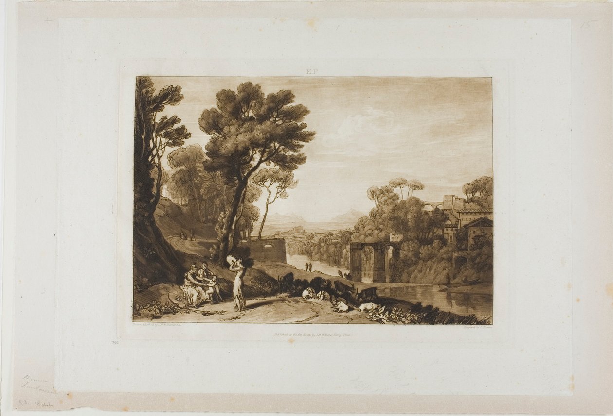 The Woman and Tambourine, plate 3 fra Liber Studiorum av Joseph Mallord William Turner