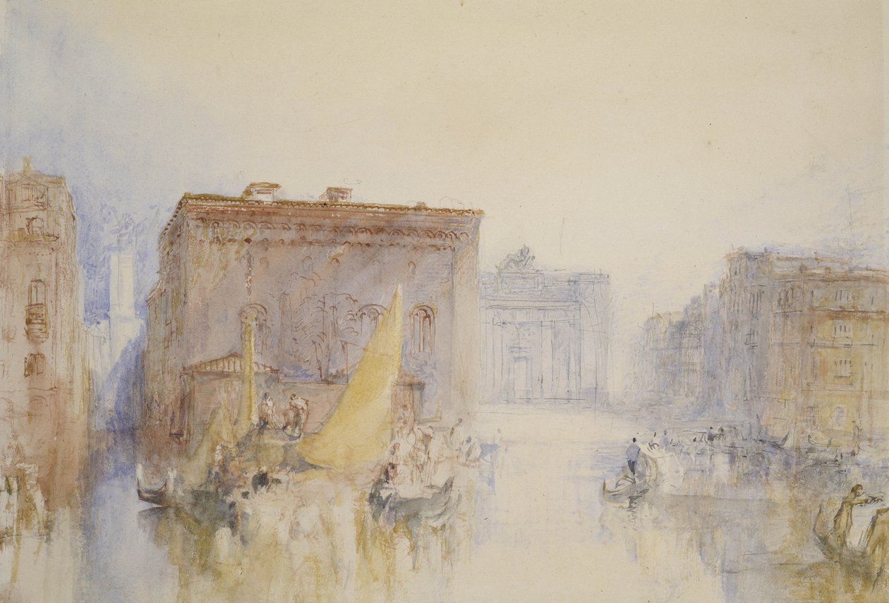 Venezia: The Accademia, 1840 (wc med penn og blekk på papir) av Joseph Mallord William Turner