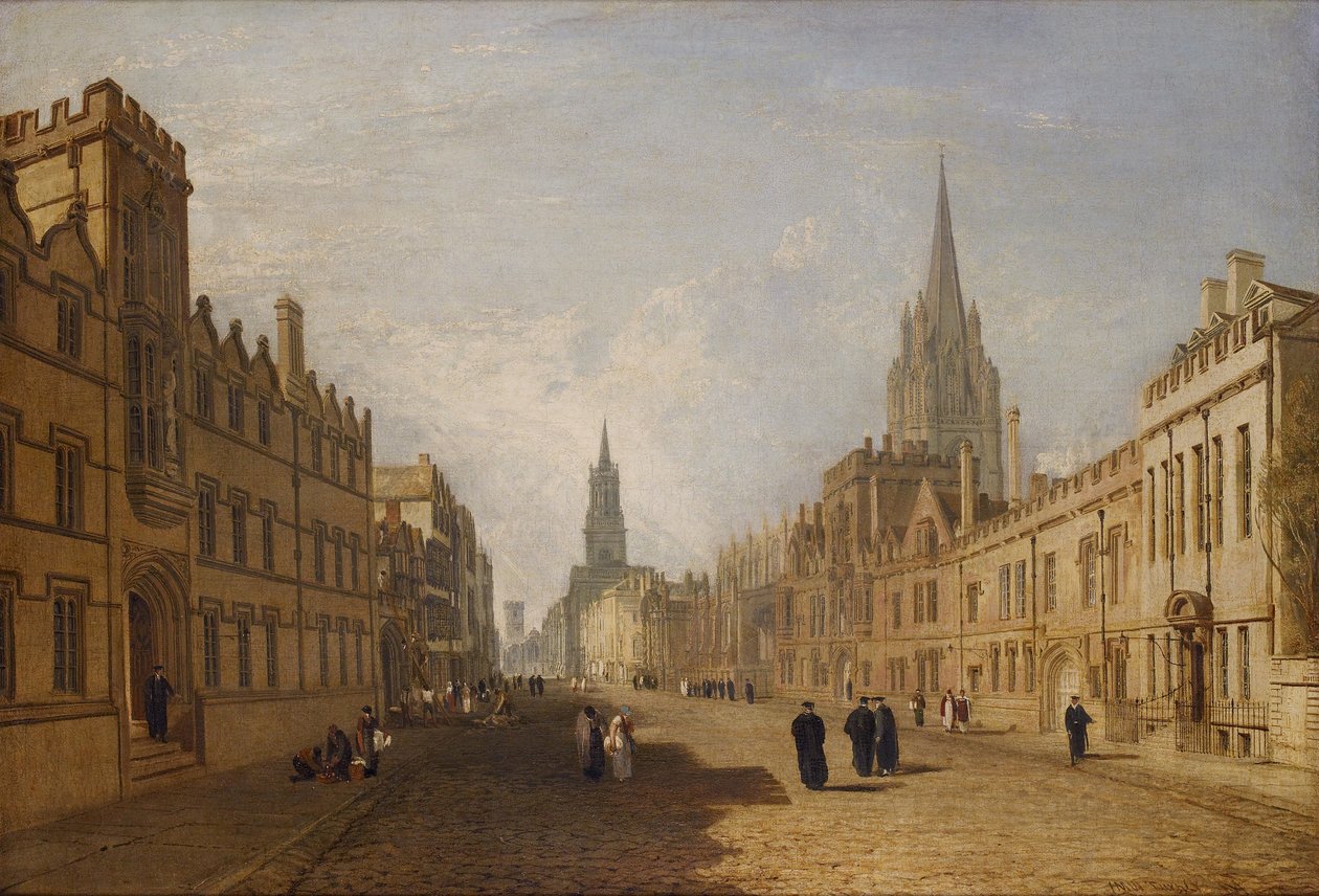 Utsikt over High Street, Oxford av Joseph Mallord William Turner