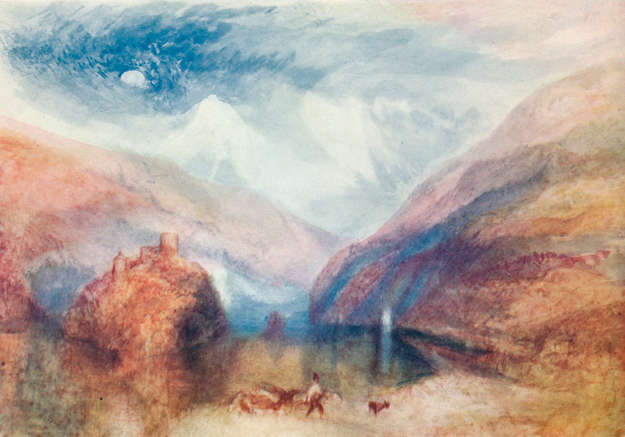 Utsikt over Brienzsjøen, 1800-tallet, 1910 av Joseph Mallord William Turner