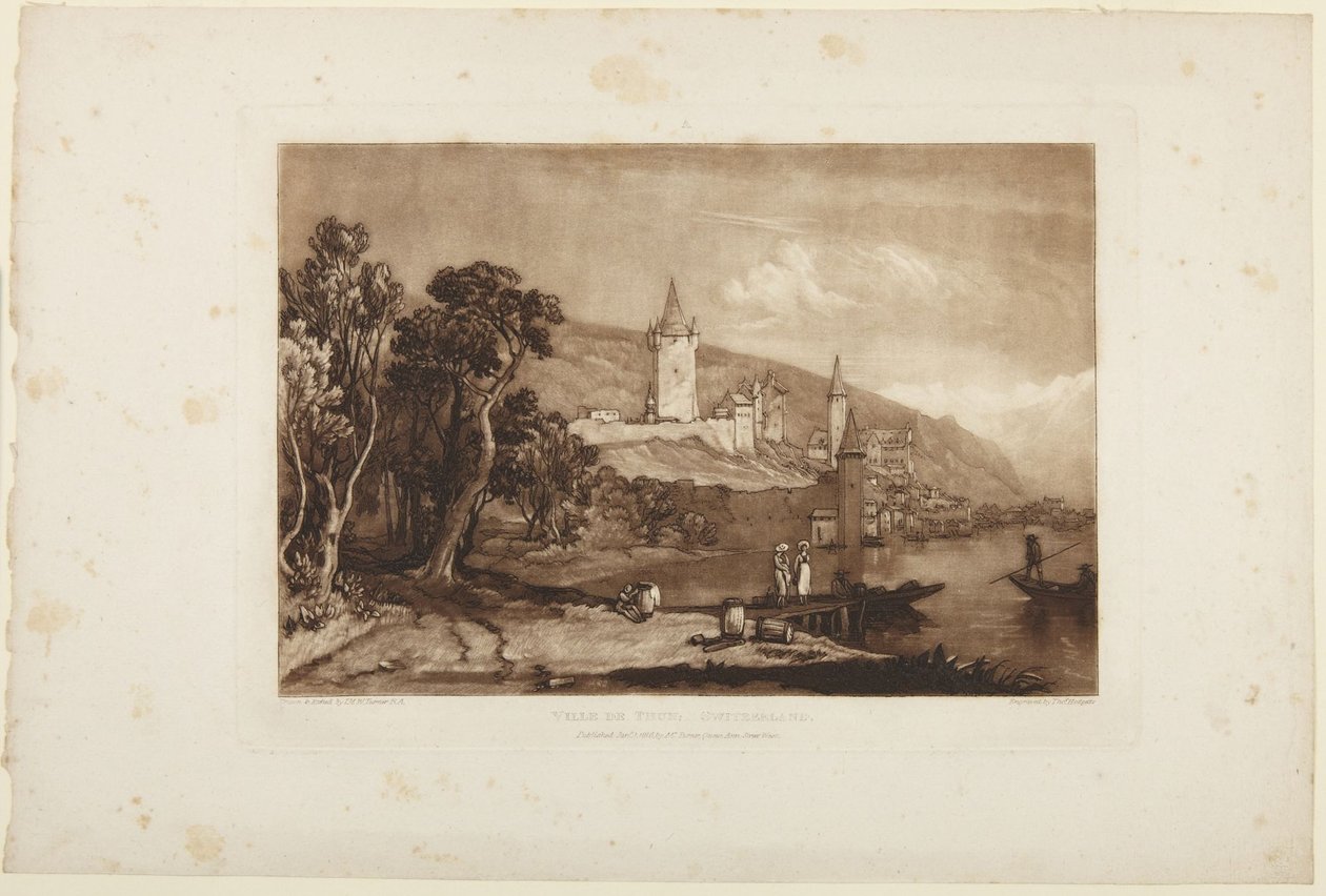 Byen Thun, Sveits av Joseph Mallord William Turner