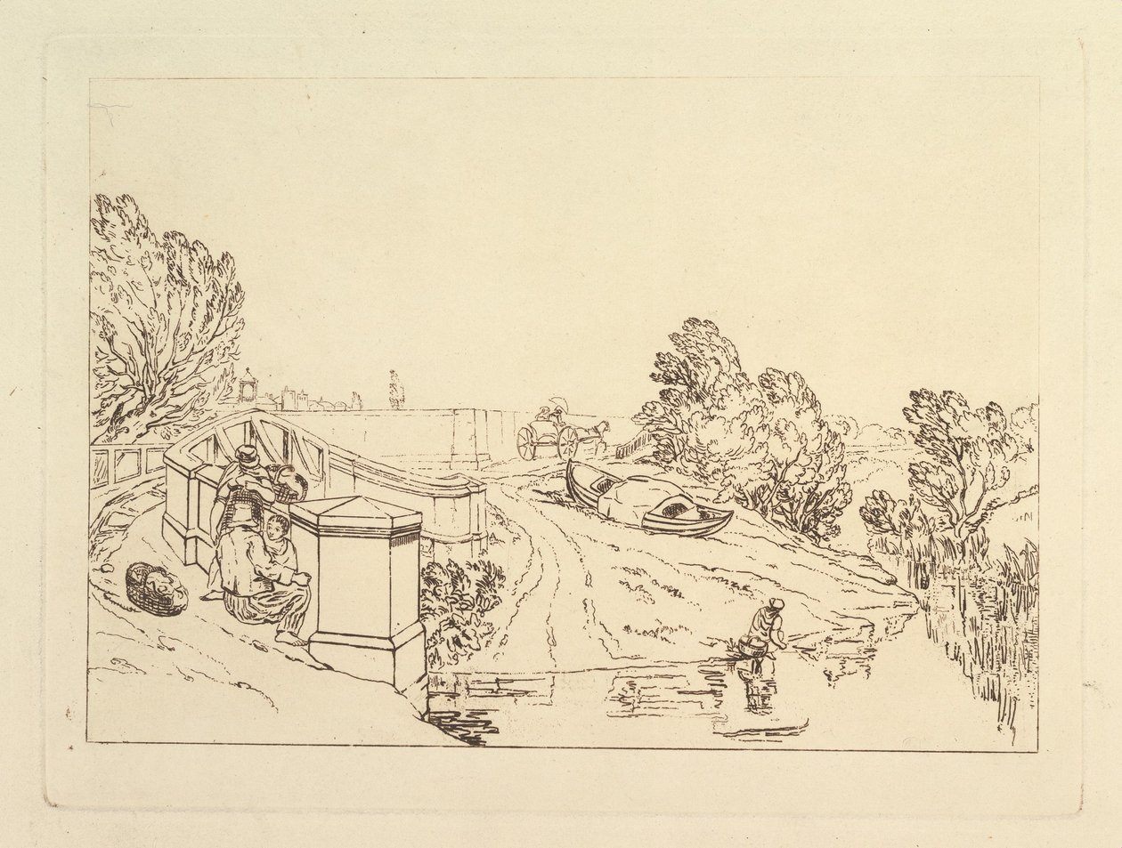 Water Cress Gatherers Liber Studiorum, del XIII, 1819. av Joseph Mallord William Turner