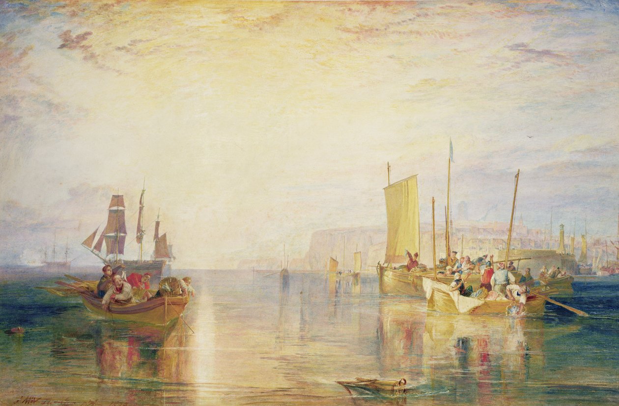 Hvitefiske utenfor Margate, 1823 (wc på papir) av Joseph Mallord William Turner