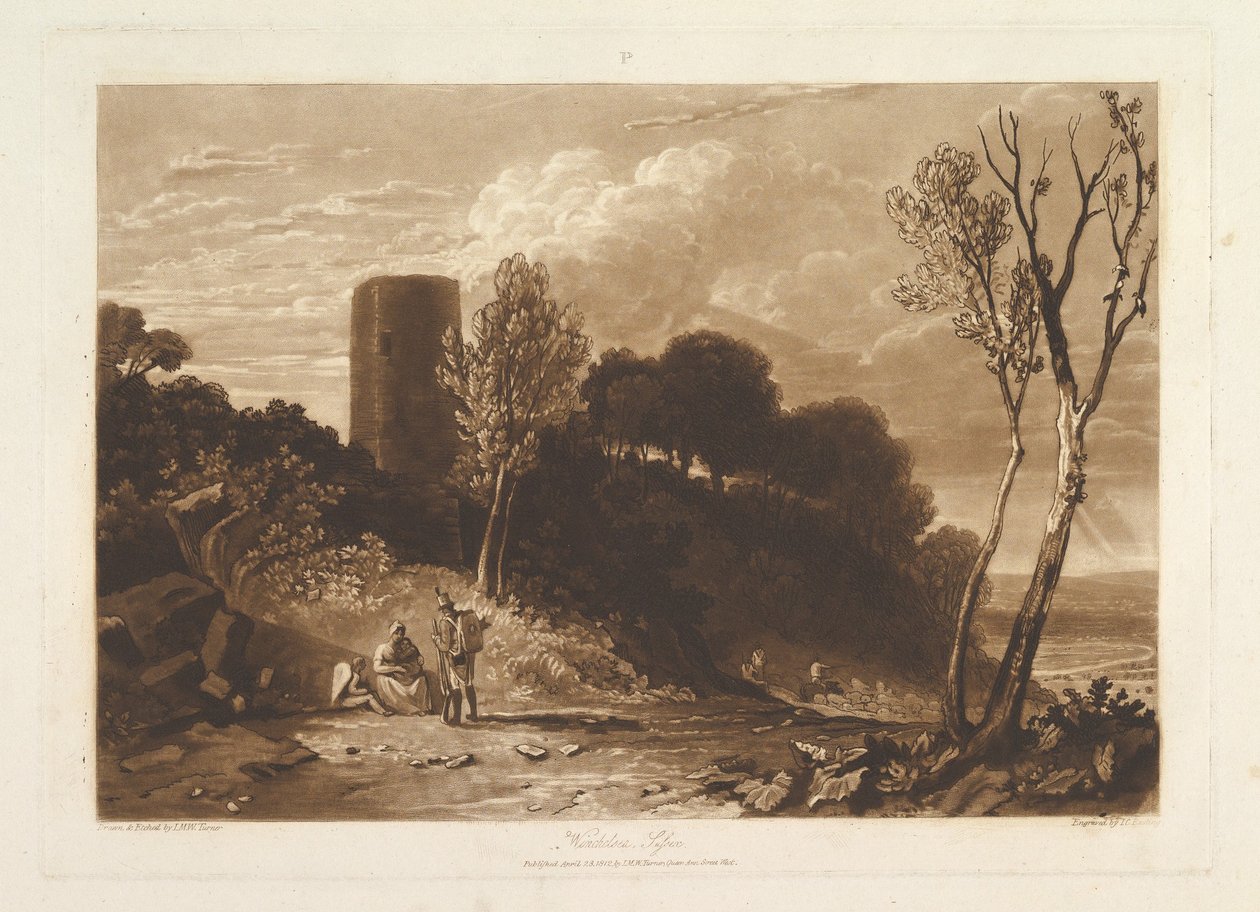 Winchelsea Sussex Liber Studies, del IX, plate 42, 23. april 1812 av Joseph Mallord William Turner