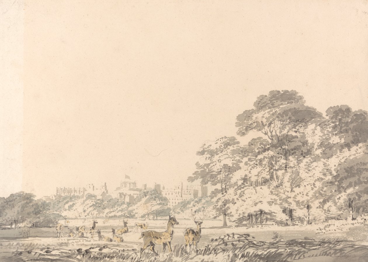 Windsor Castle og Park med hjort av Joseph Mallord William Turner