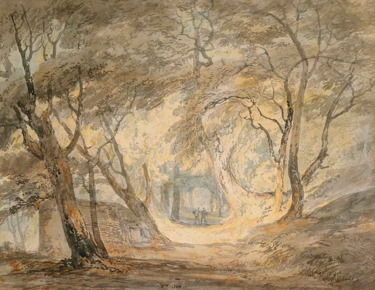 Woodland Scene with Figures, ca. 1798 (akvarell på papir) av Joseph Mallord William Turner
