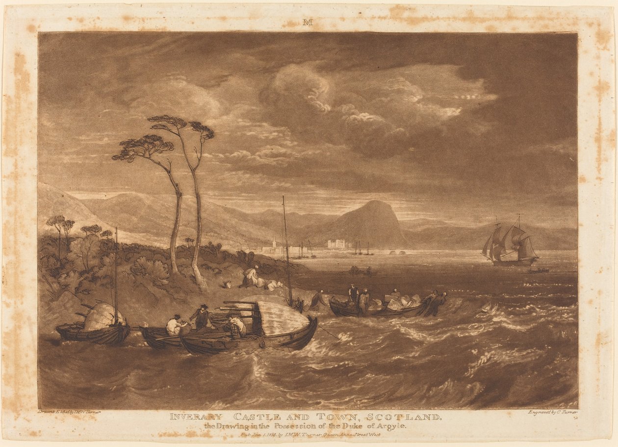 Inveraray slott og by av Joseph Mallord William Turner and Charles Turner