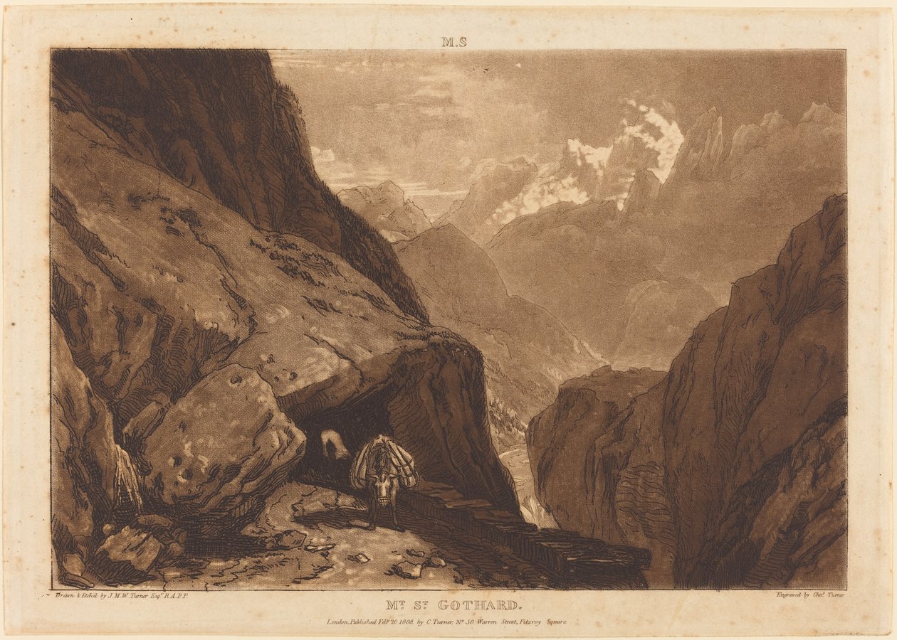 Mt. Saint Gotthard av Joseph Mallord William Turner and Charles Turner