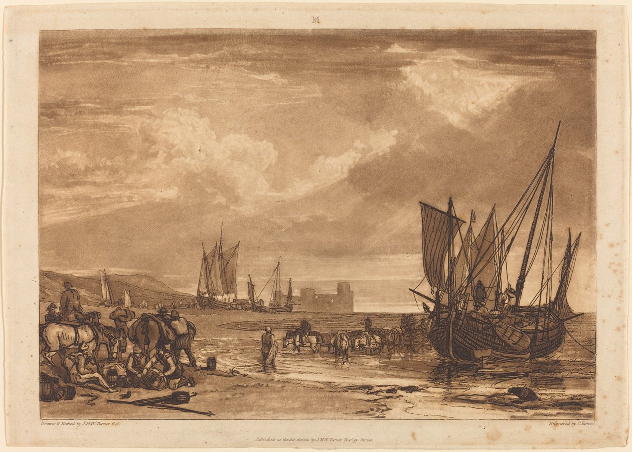 Scene på den franske kysten av Joseph Mallord William Turner and Charles Turner