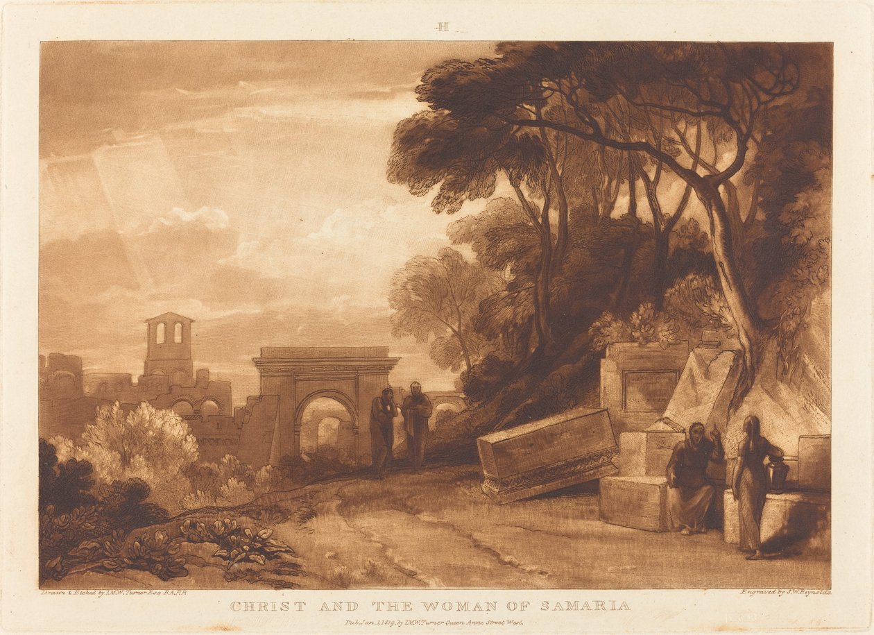 Kvinnen i Samaria av Joseph Mallord William Turner and Samuel William Reynolds I