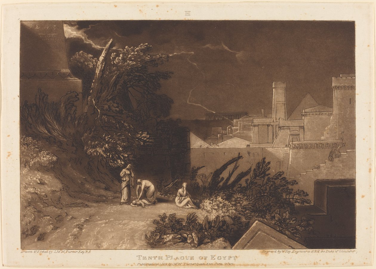 Egypts tiende plage av Joseph Mallord William Turner and William Say