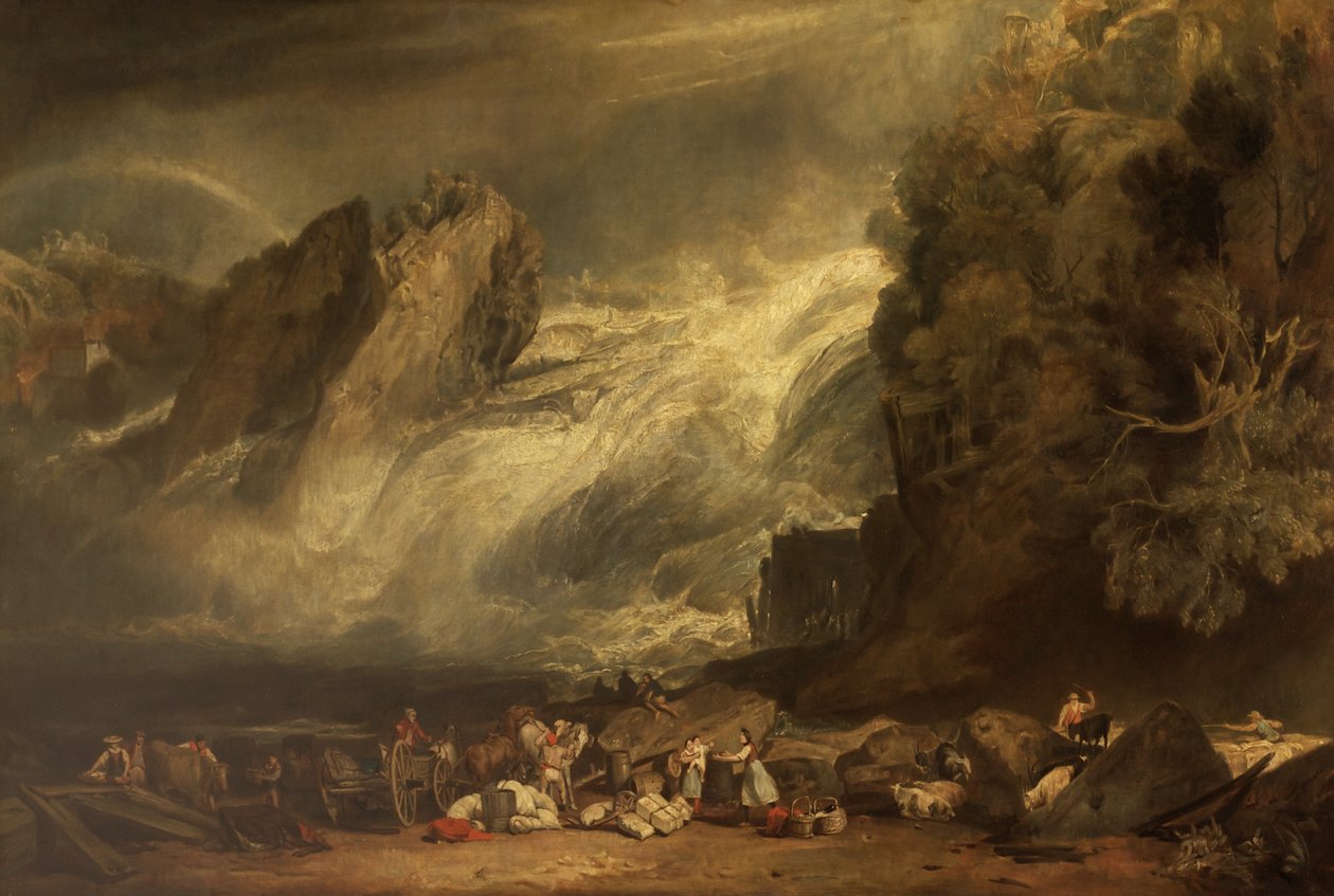 Fallene av Rhinen ved Schaffhausen av after Joseph Mallord William Turner