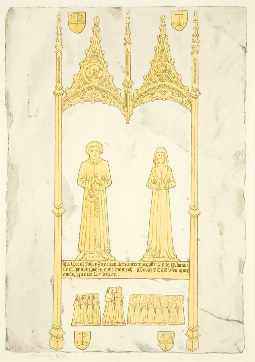 Messing av John og Johanna Jay i St Mary Redcliffe (akvarell på papir) av Joseph Manning