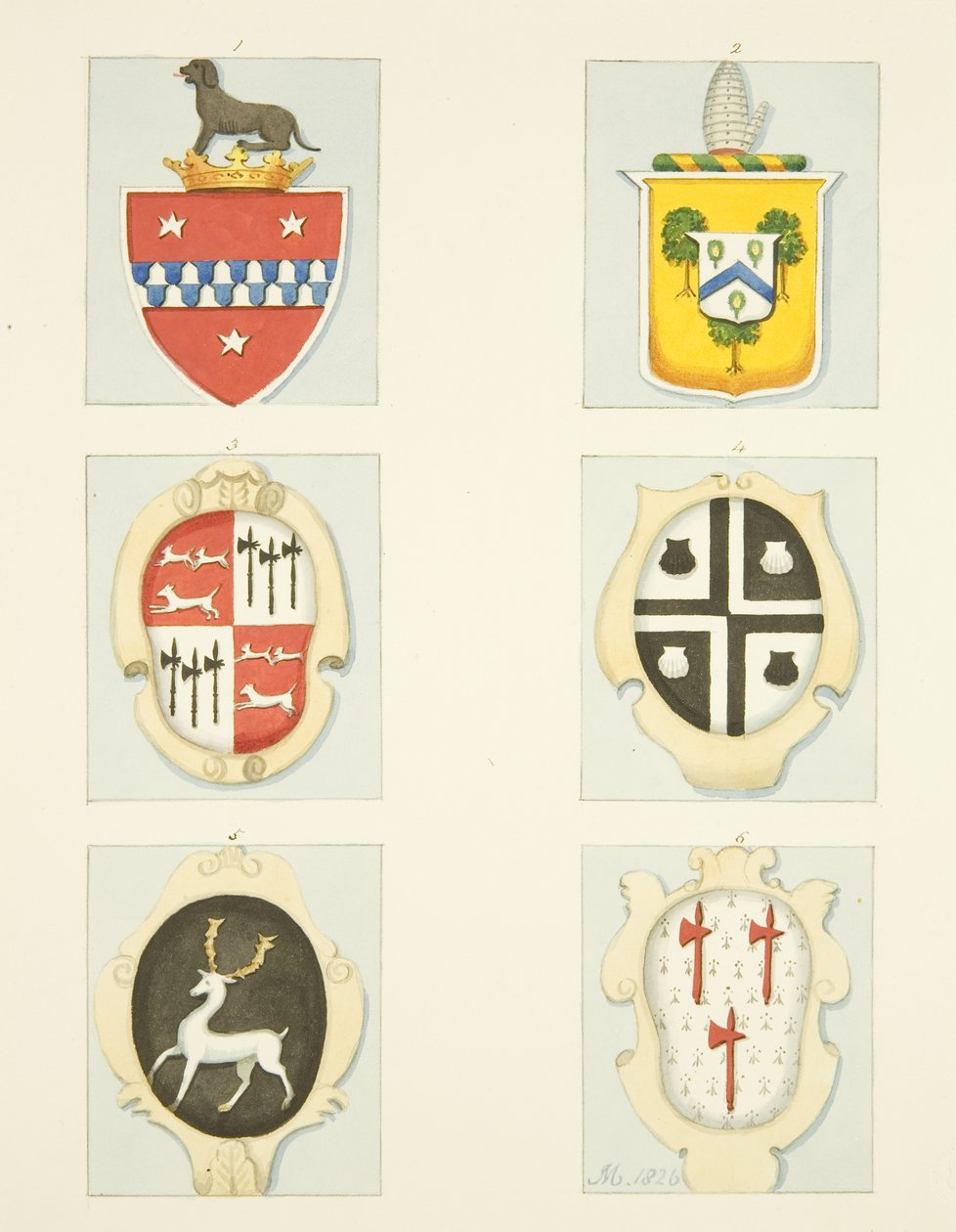 Våpenskjold i St James's (blyant og akvarell på papir) av Joseph Manning