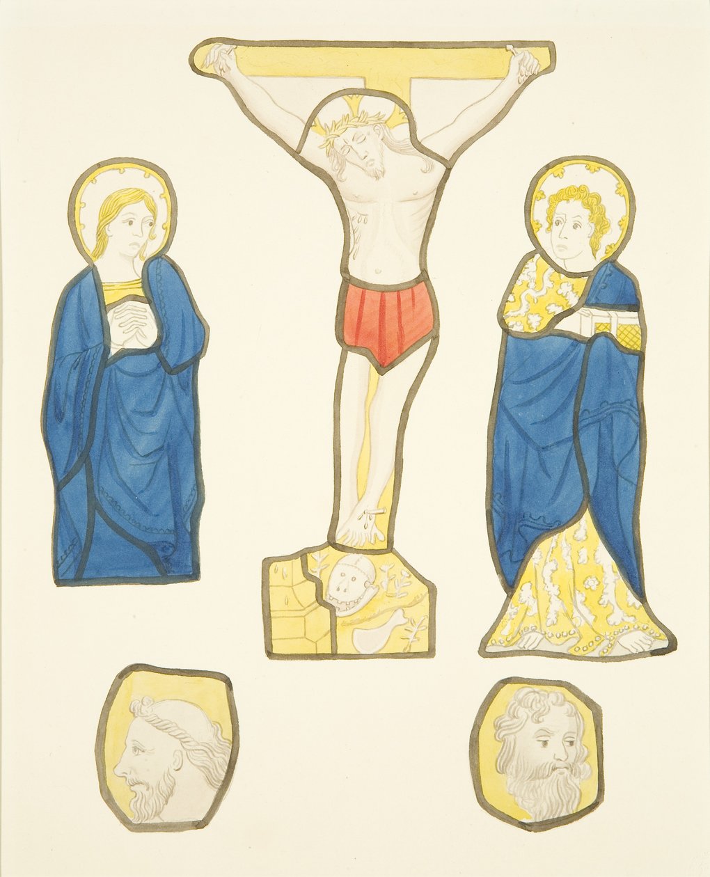 Figurer i farget glass i privat vindu i Bishop