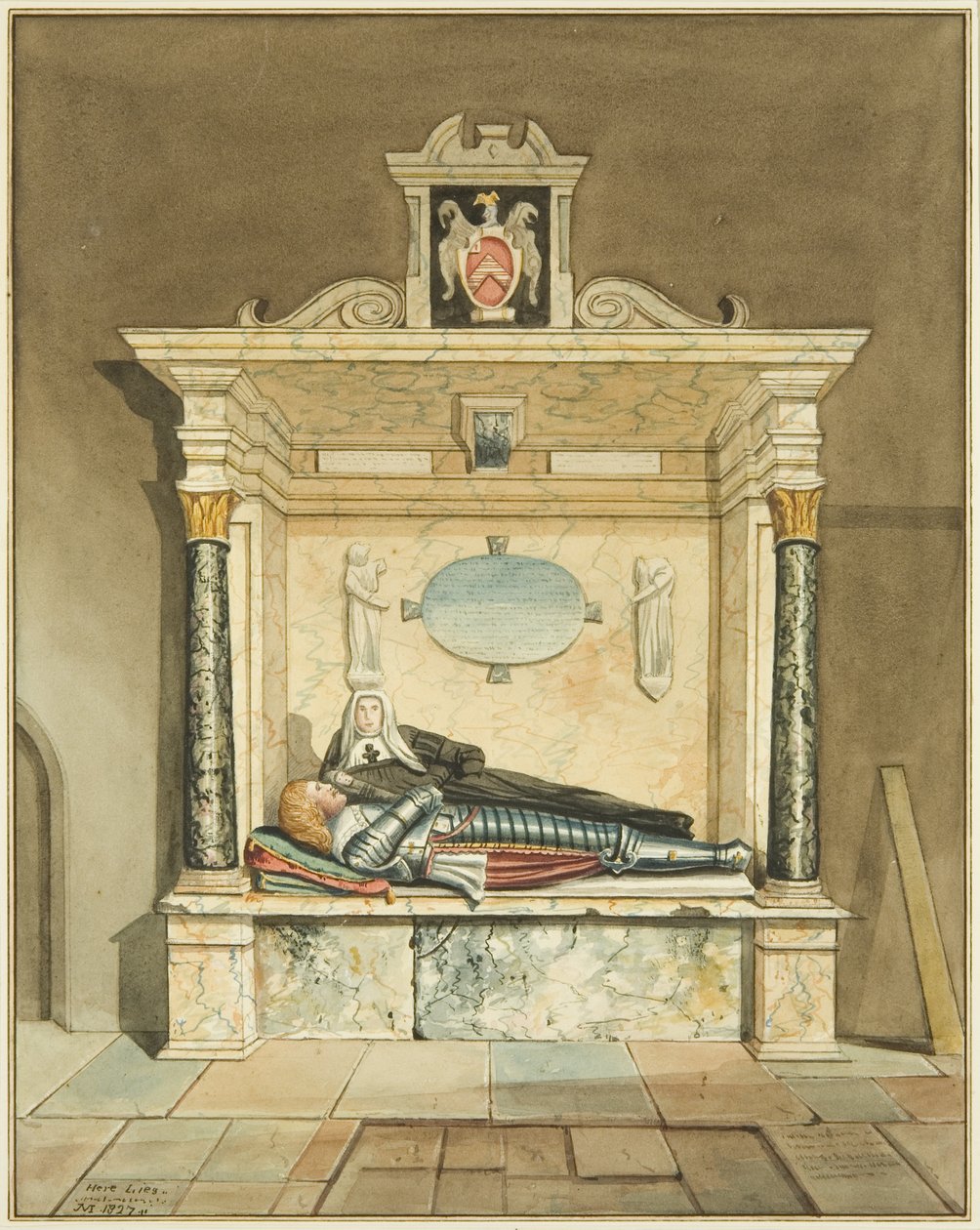 Monument of Lady Throckmorton i St Mark