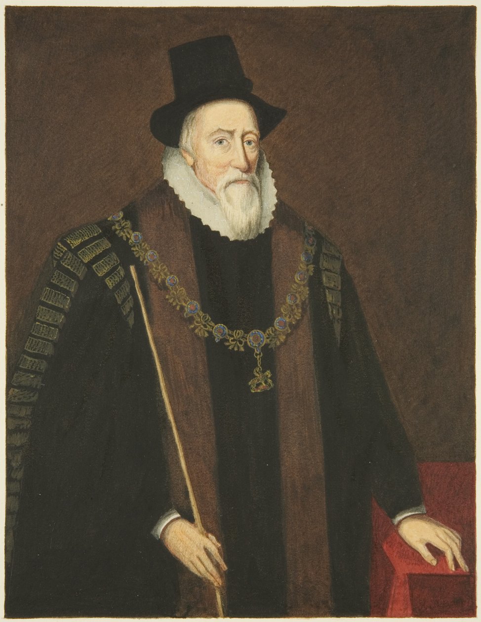 Portrett i Council House of Charles, Earl of Dorset (akvarell på papir) av Joseph Manning