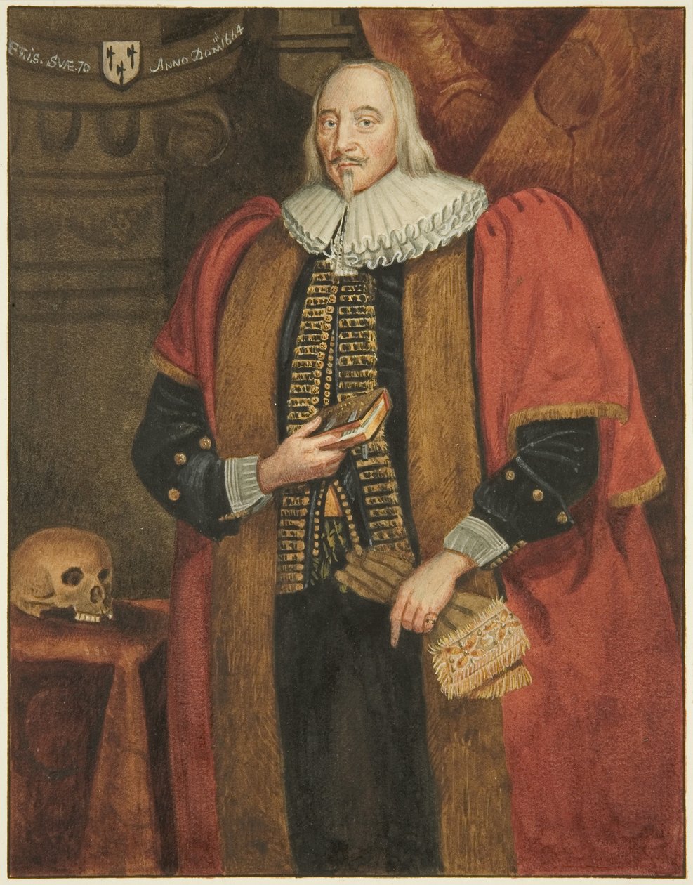 Portrett i rådhuset til Henry Gibbs, borgermester i Bristol (akvarell på papir) av Joseph Manning