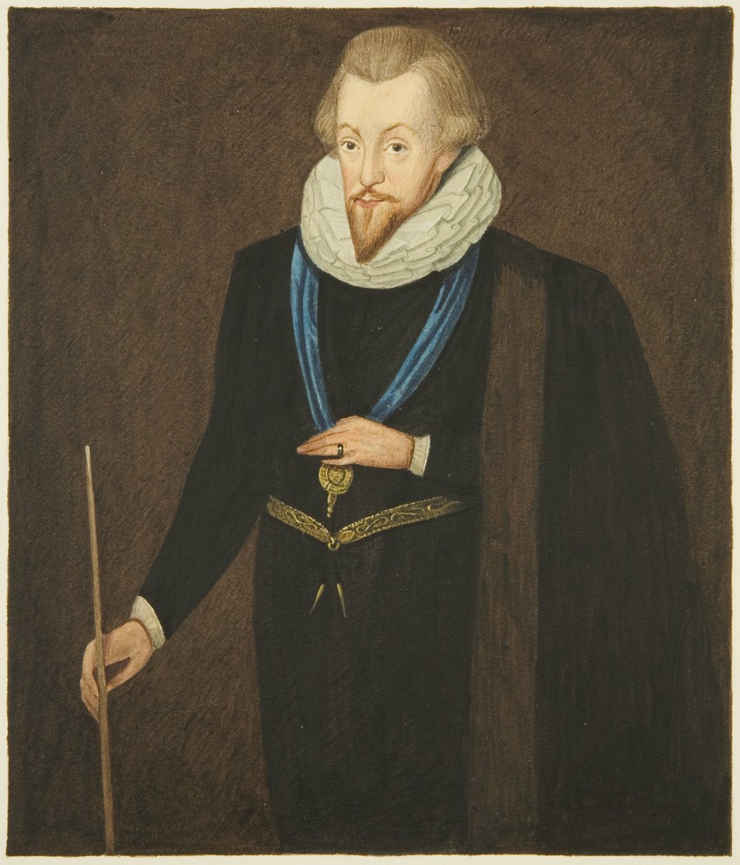 Portrett i Council House of Robert Cecil, Earl of Salisbury (akvarell på papir) av Joseph Manning