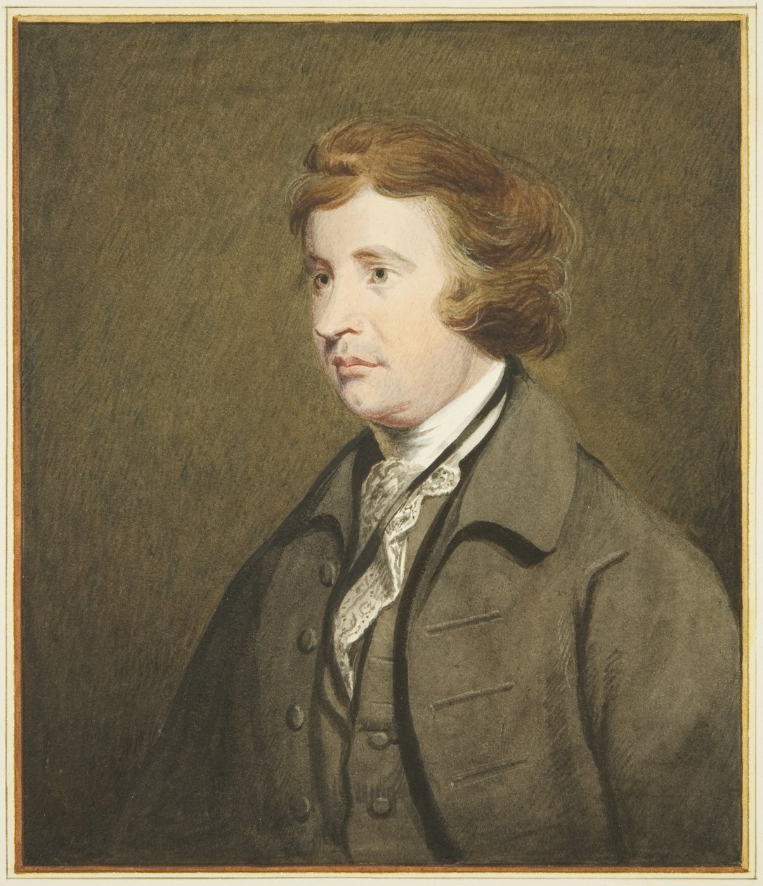 Portrett i Mansion House, Queen Square, av Edmund Burke (akvarell på papir) av Joseph Manning