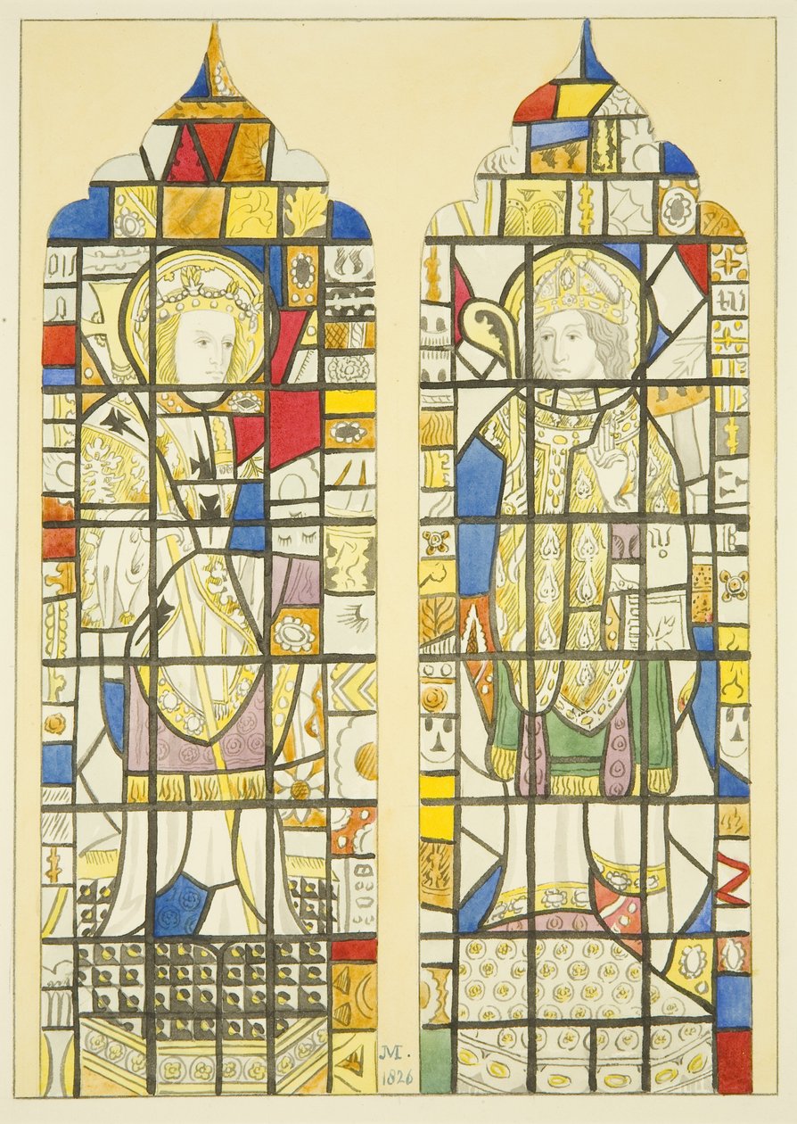 Farget glass i vindu over Canynges 