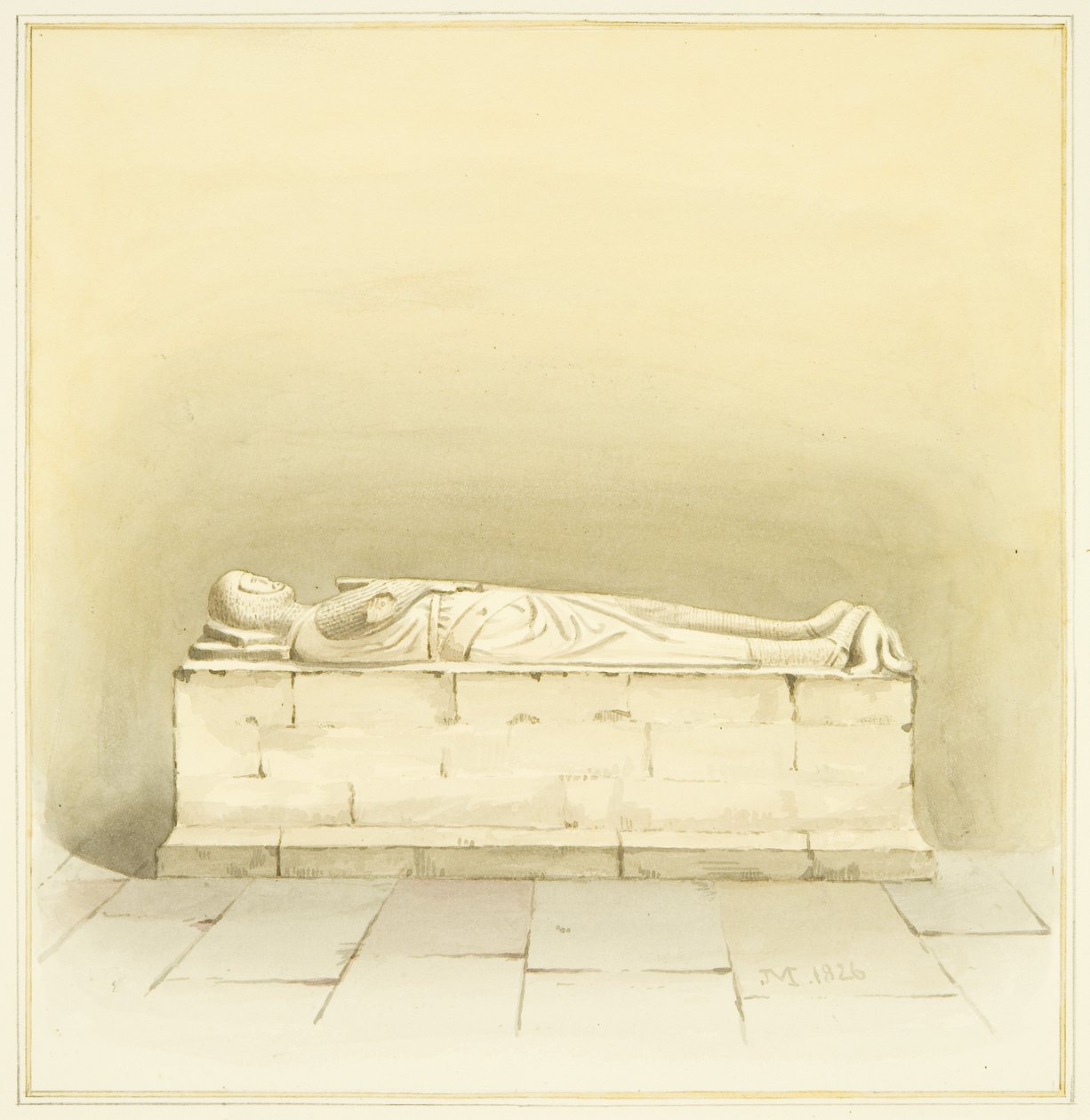 Graven til Robert de Berkeley i St Mary Redcliffe (akvarell på papir) av Joseph Manning